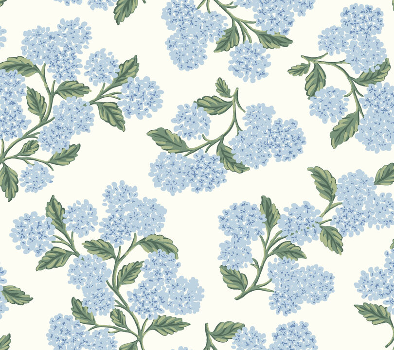 Hydrangea Blue & White Peel & Stick Wallpaper