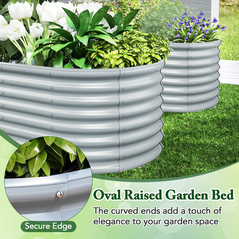 Oval Raised Garden Bed with Open Bottom Design for Enhanced Drainage and Root Development in Outdoor Gardening