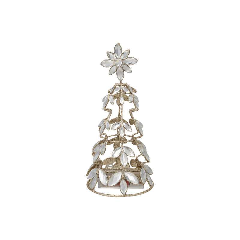 Champagne Iron Tree with Acrylic Jewels and Glittered LED Light image number 0