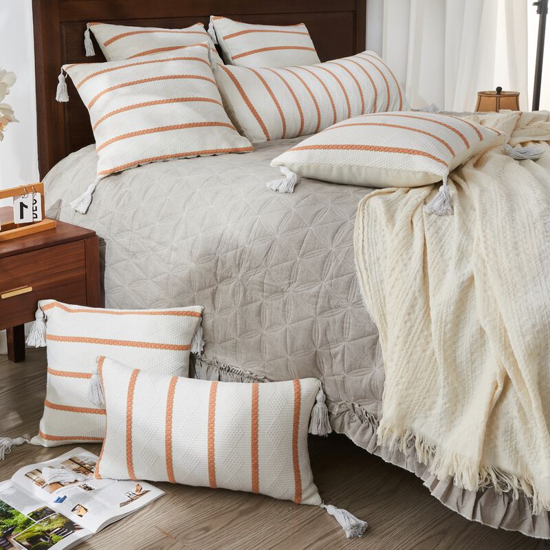 Boho Woven Decorative Throw Pillow Cover.