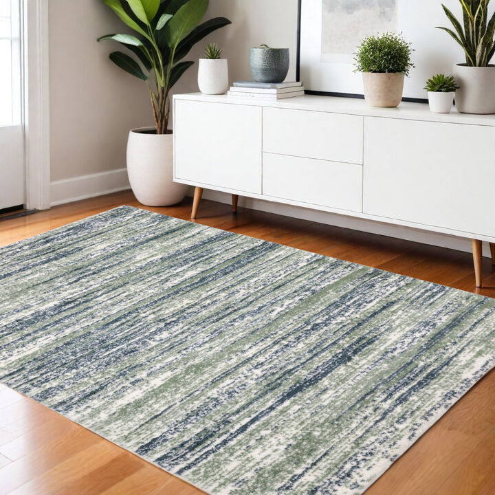 HomeRoots Striped Distressed Area Rug