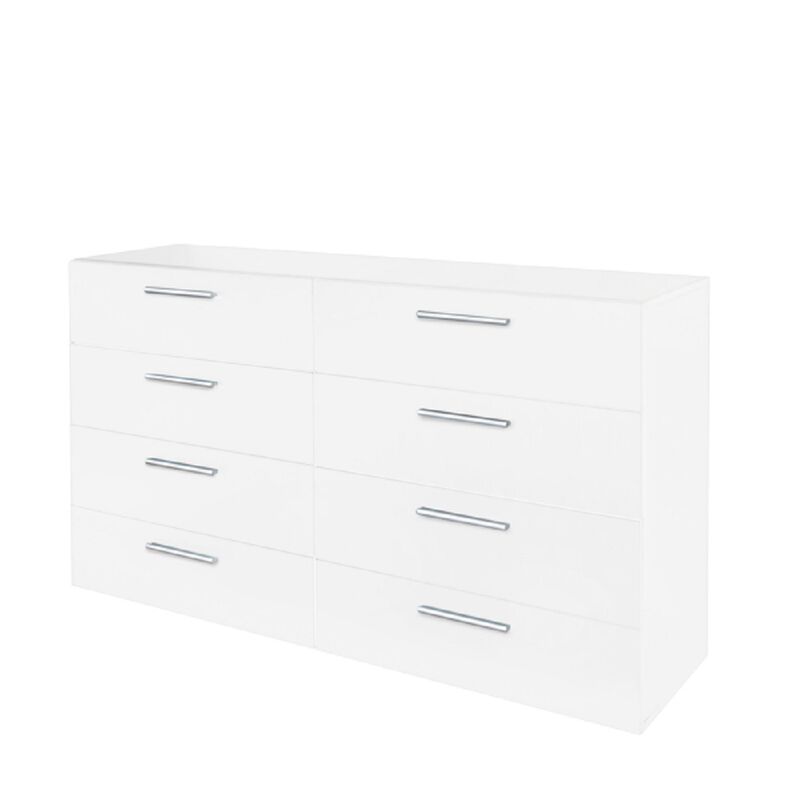 Wide 8-Drawer Double Dresser, Versatile Storage Cabinet for Home & Bedroom