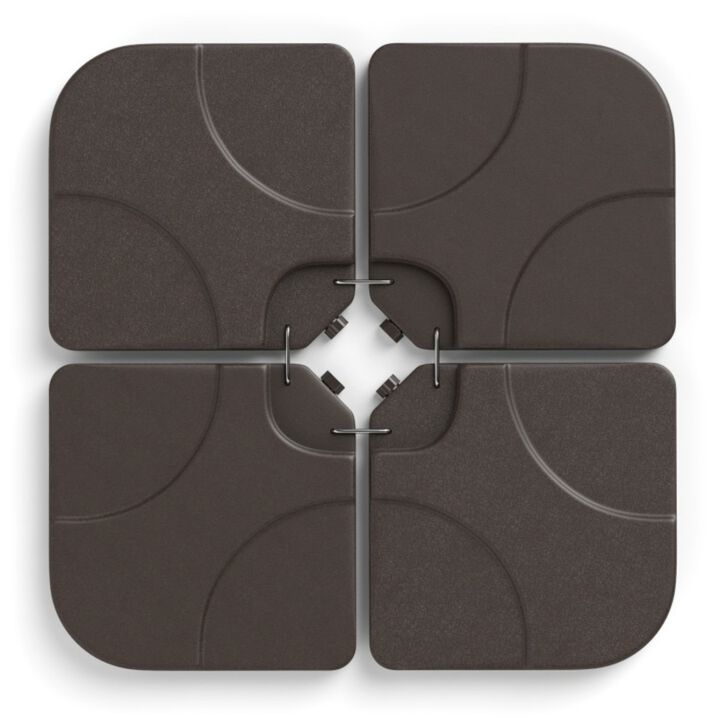 20 Inch Patio Offset Water Filled Plate Umbrella Base Sand-Coffee