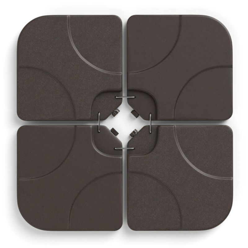 20 Inch Patio Offset Water Filled Plate Umbrella Base Sand-Coffee image number 0