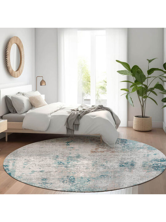 Kochi KC4 Teal 8' Round Rug