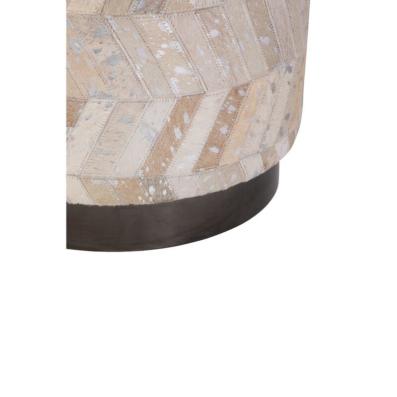 Carolina Chair & Table Handwoven Dionysus Silver Shevron Ottoman