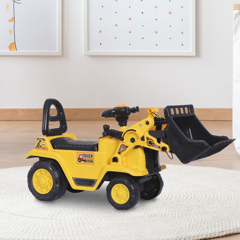 BreeBe 3 in 1 Ride On Toy Bulldozer Digger Tractor Pulling Cart Pretend Play Construction Truck image number 2