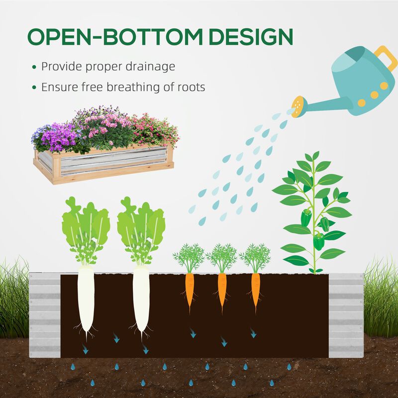 Hivvago Wooden Elevated Planter with Greenhouse Lid image number 4