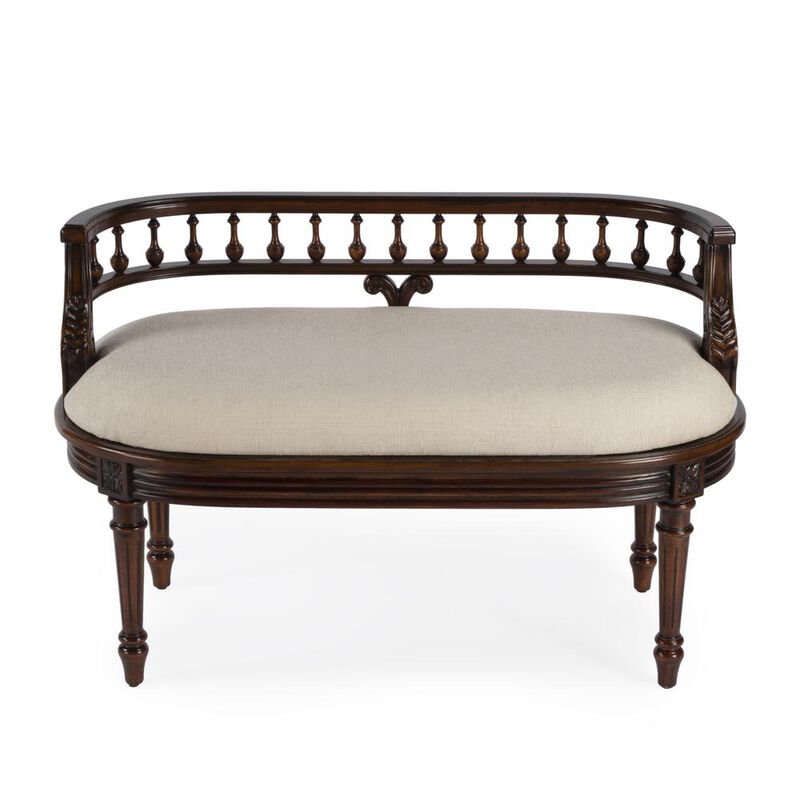 Butler Specialty Hathaway 37" Upholstered Bench, Dark Brown image number 1