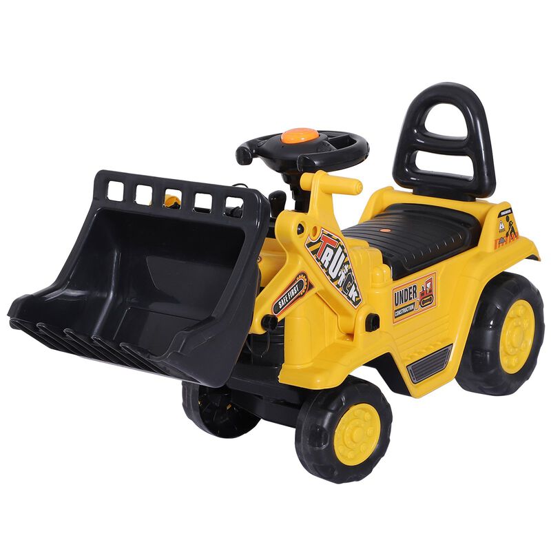 BreeBe 3 in 1 Ride On Toy Bulldozer Digger Tractor Pulling Cart Pretend Play Construction Truck image number 0