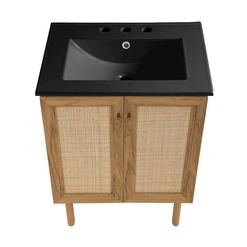 24" Freestanding Bathroom Vanity with 3-Hole Centerset Sink Top image number 3