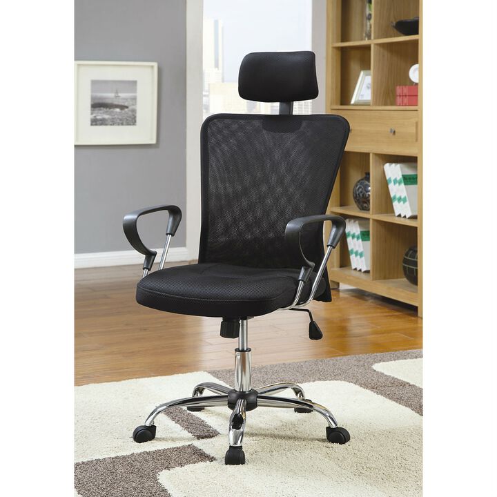 Hivvago High Back Executive Mesh Office Computer Chair with Headrest in Black