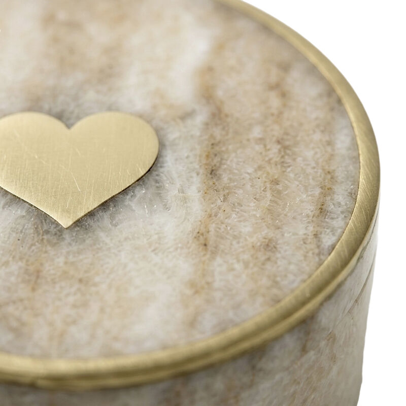 4" Round Box W/Heart Brass image number 5