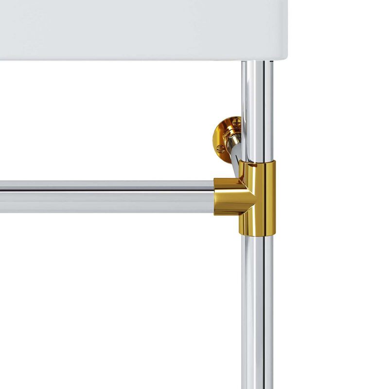 Modway Redeem 32" Wall-Mount Stainless Steel Bathroom Vanity in Silver/White image number 6