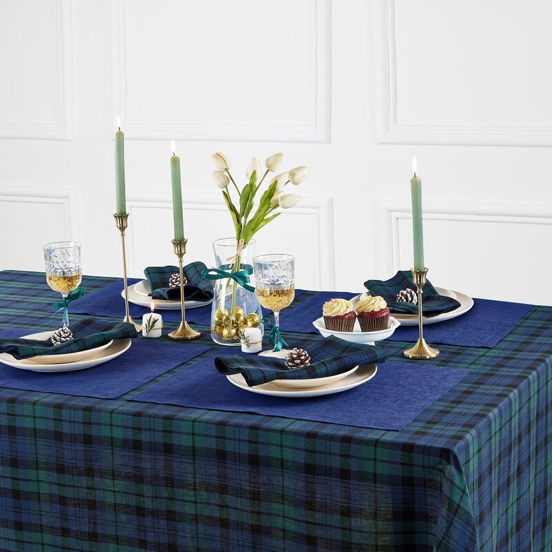 Linen Tablecloth Blackwatch Plaid image number 4