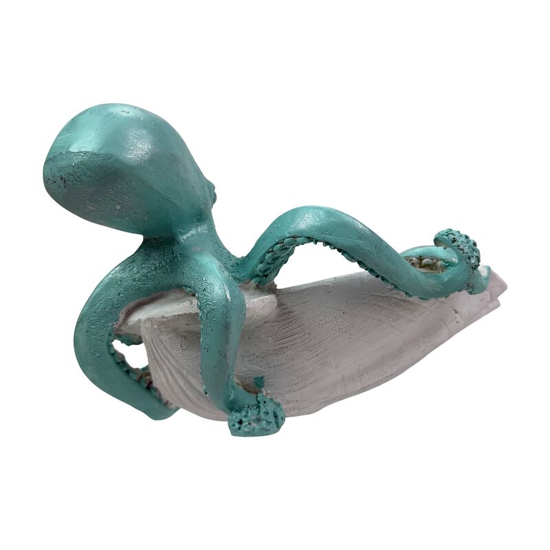 Decorative Octopus Shell Tray Coastal Resin Catchall Dish 10 X 10 X 6 In image number 3