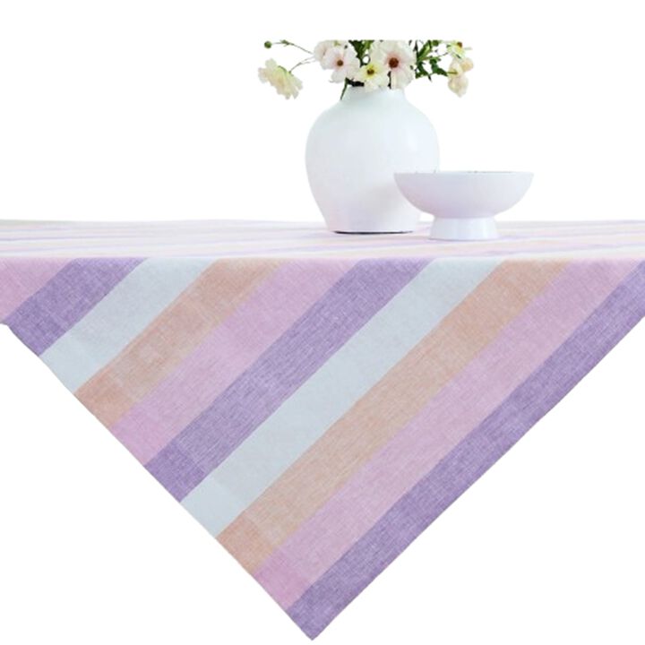 Solino Home 100% Pure Linen Table Throw - Gelato Stripe