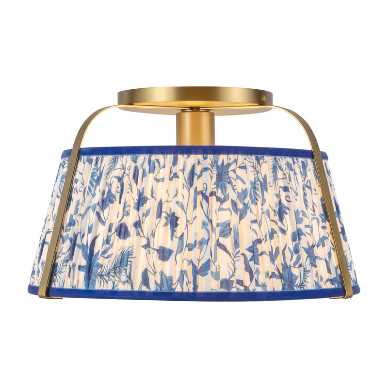 Scout 13 in Semi Flush Mount with Patterned Pleated Shade image number 0