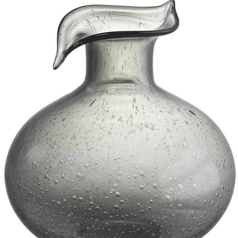 HomeRoots 9" Light Gray Bubble Glass Round Table Vase image number 3