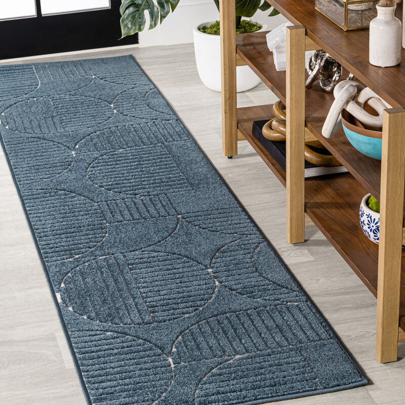 Nordby Geometric Arch Scandi Striped Area Rug