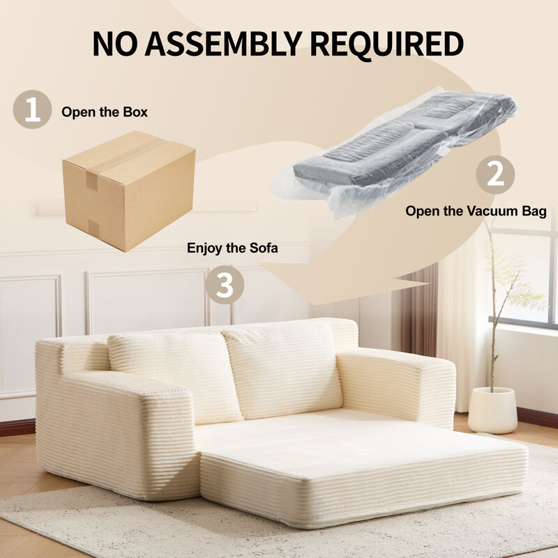 GOODSILO Comfortable Deep Seat Sofa Bed with Reversible Cushions and Pillows for Modern Living Spaces image number 6