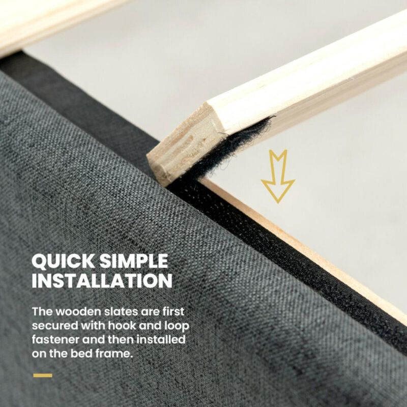 Hivvago Upholstered Bed Frame with Adjustable Diamond Button Headboard