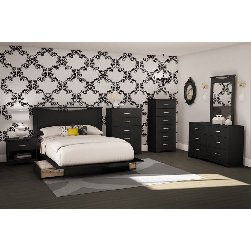 Hivvago Black 6-Drawer Lingerie Chest for Contemporary Bedroom