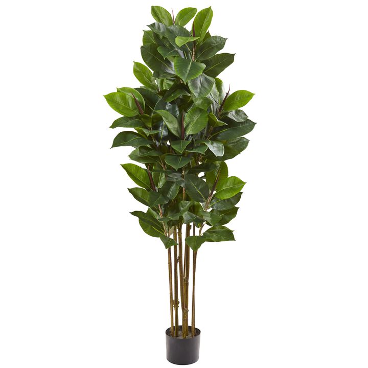 HomPlanti 58 Inches Rubber Leaf Artificial Tree