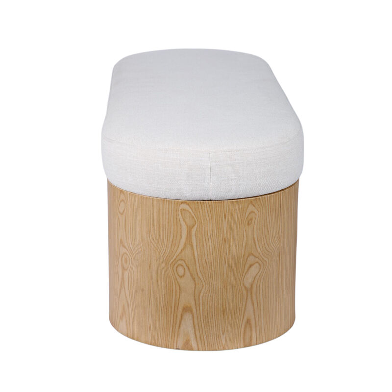 Poppi Cream Performance Fabric Storage Bench image number 2