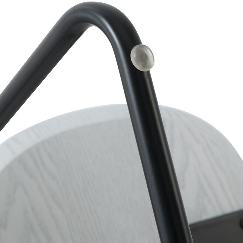 LeisureMod Hazelton Multi Wood Top Side Table with Stainless Steel Frame &ndash; Modern Accent Table for Living Room, Bedroom, and Contemporary Spaces