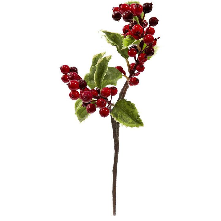Nearly Natural 16-in Holly Berry Artificial Flower (Set of 6)