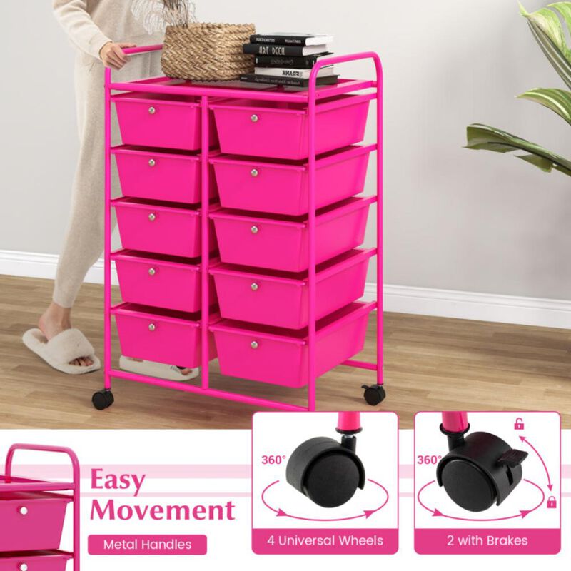 Hivvago 10-Drawer Rolling Storage Cart