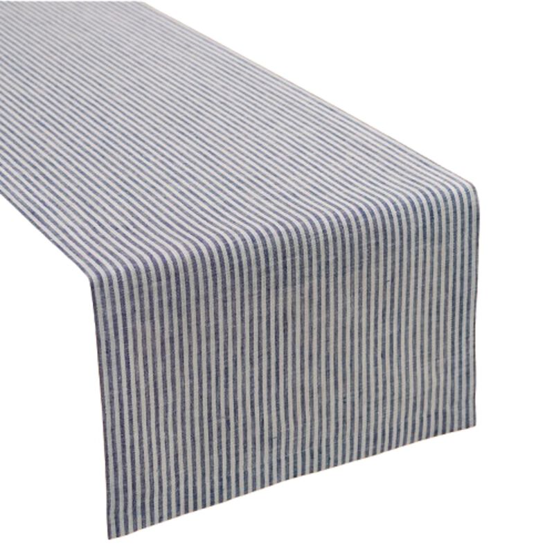 Solino Home 100% Pure Linen Table Runner - Narrow Stripe
