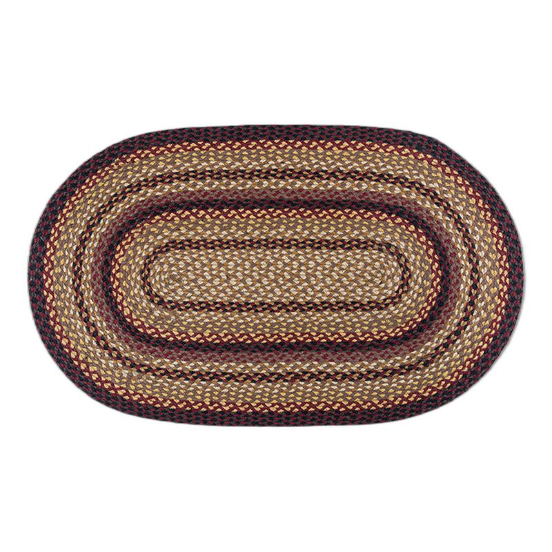Earth Rugs C-371 Black Cherry Chocolate Cream Oval Braided Rug 27 X 45 image number 0