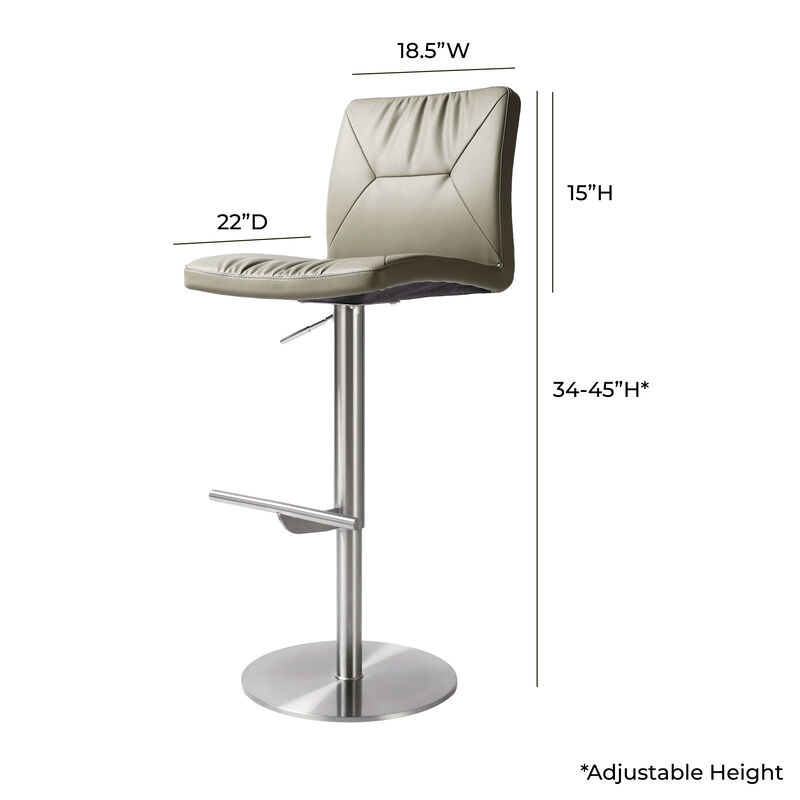 Paddy Vegan Leather on Silver Adjustable Stool