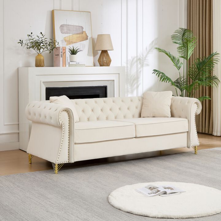 Brast Velvet Chesterfield Sofa