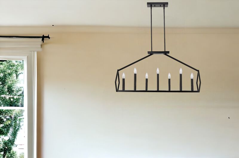 Hivvago Luca 14-Light Matte Black Island Pendant