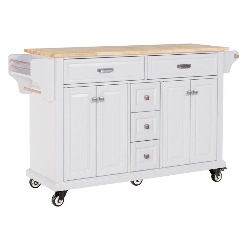 Streamdale Cambridge Natural Wood Top Kitchen Island with Storage image number 5