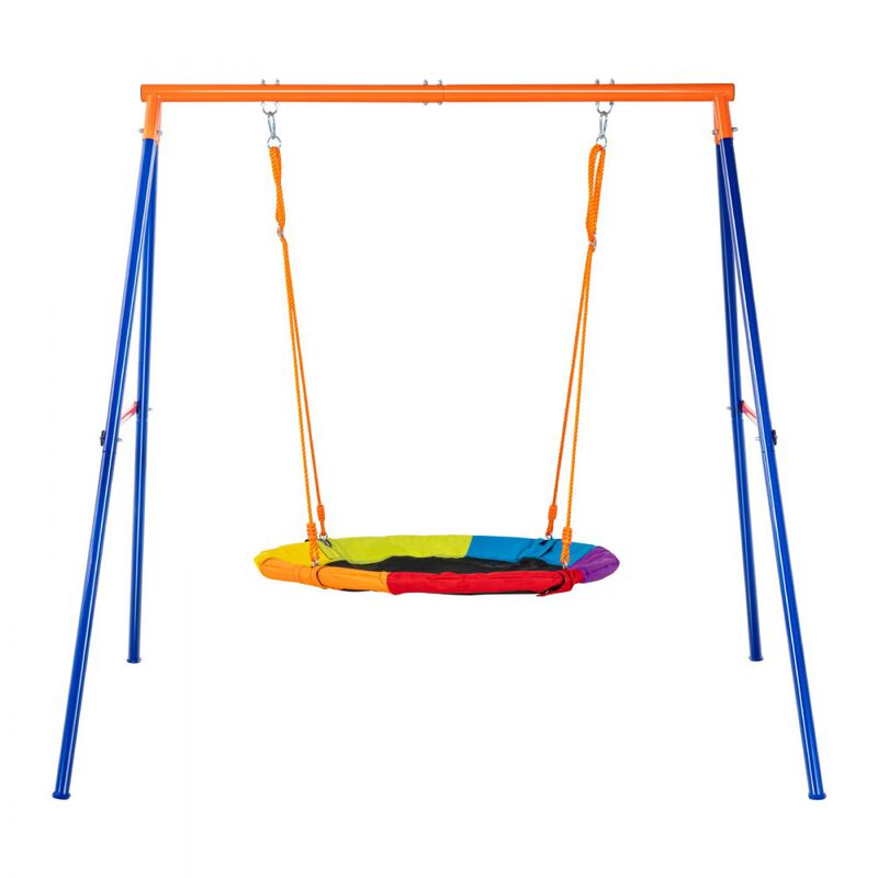 Swing Sets for Backyard Saucer Swing Seat A-Frame Metal Stand