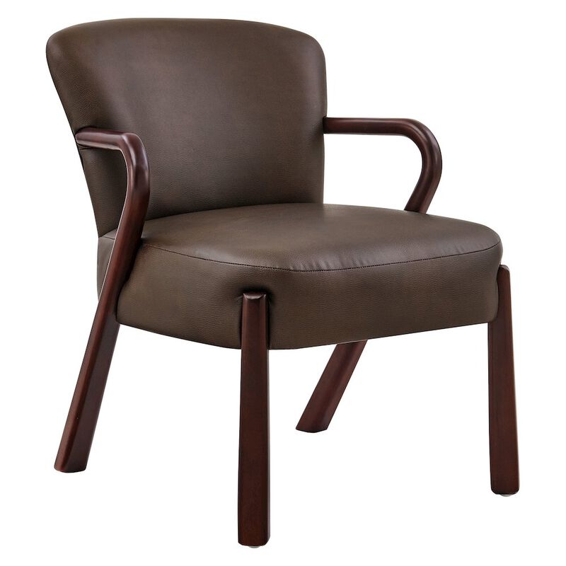 Arden Faux Leather Upholstered Accent Armchair image number 0