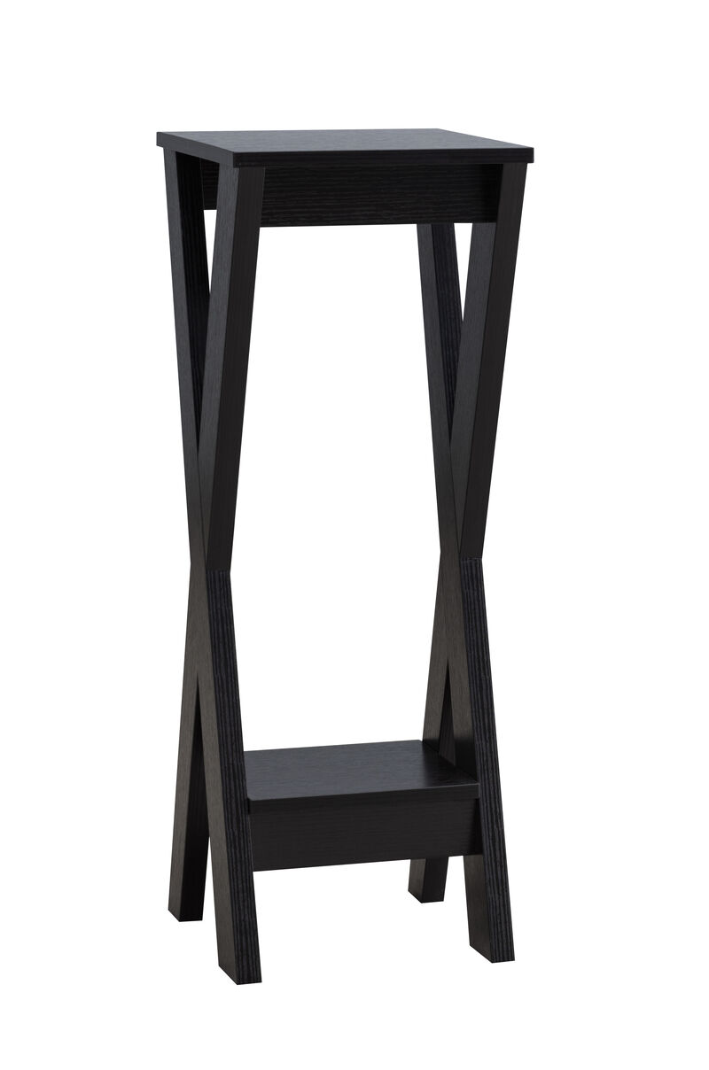 32"H Red Cocoa X-Shape Legs Plant Stand with Bottom Shelf