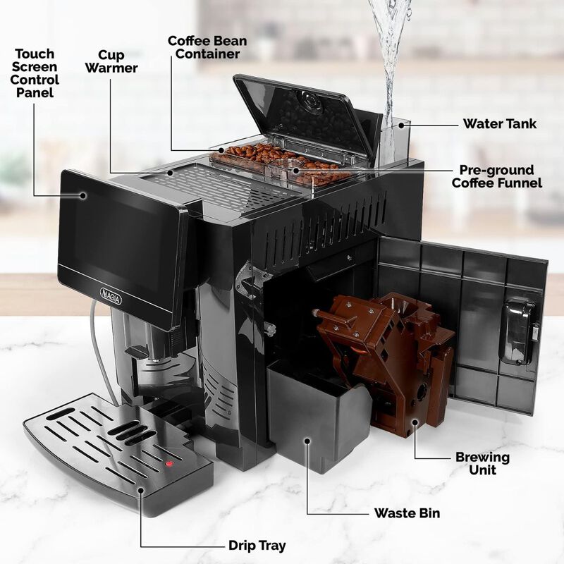 Magia Super Automatic Coffee Espresso Machine - Black
