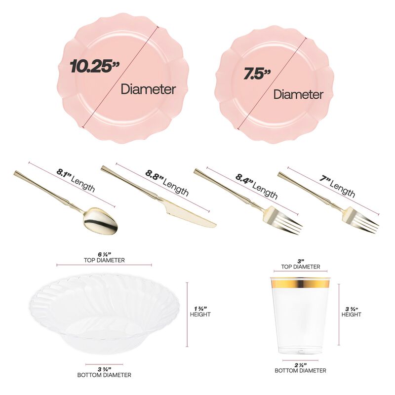 Pearl Pink Round Lotus Plastic Tableware Set image number 4