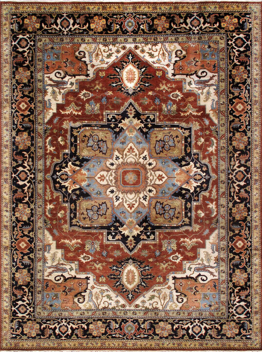 Pasargad Home Serapi Hand-Knotted Wool Area Rug