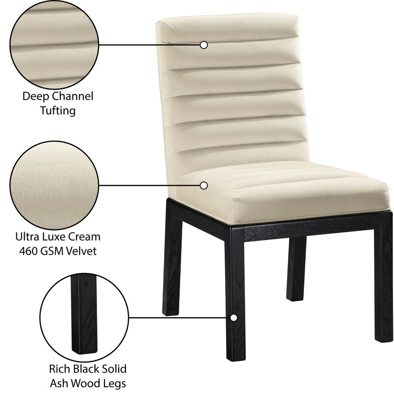 Meridian Furniture Evelyn Beige Velvet Dining Chair image number 8