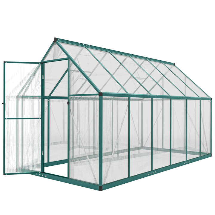 Hivvago 11x6 ft Polycarbonate Walk-In Greenhouse