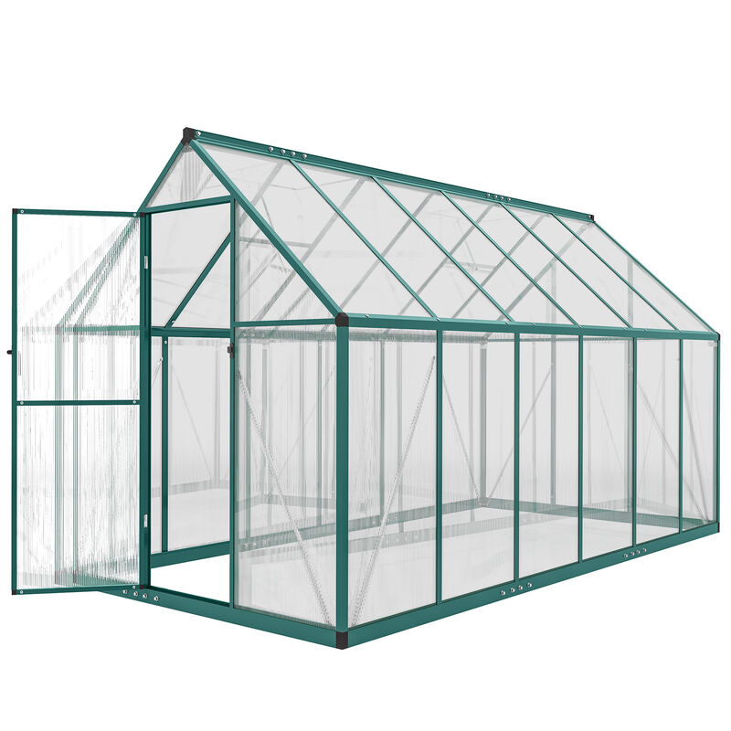 Hivvago 11x6 ft Polycarbonate Walk-In Greenhouse image number 0
