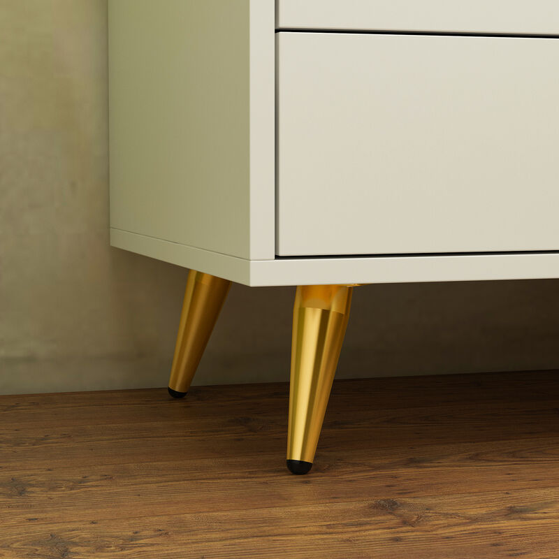 FUFU&GAGA Nightstand with Contemporary Design, 3 Drawers, Durable Composite Material, (19.7" W x 15.7" D x 20.8" H), White