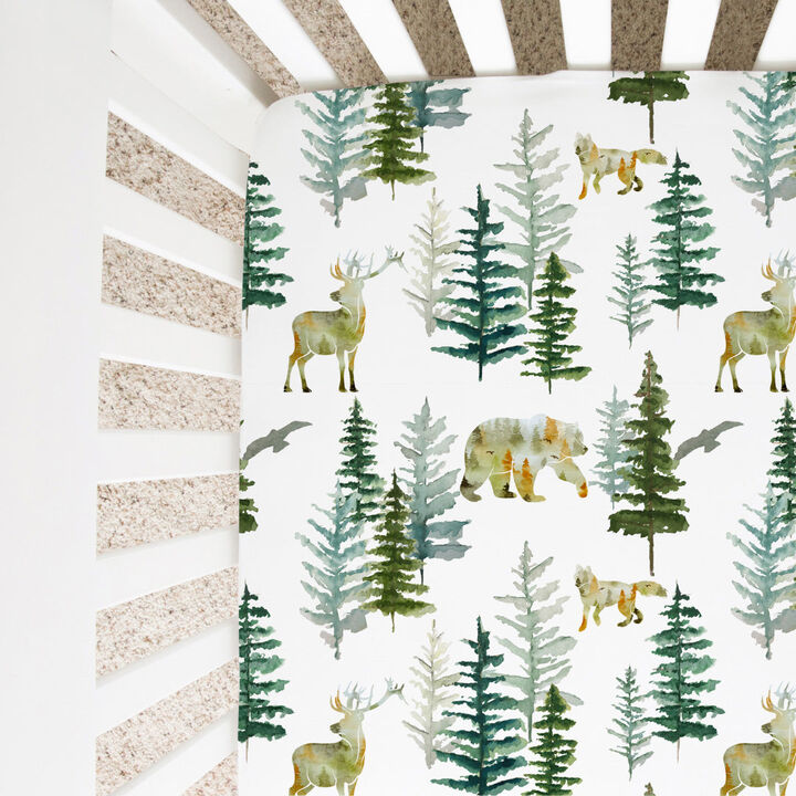 Super Soft Fitted Crib Sheet - In The Woods