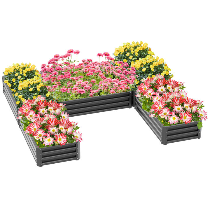 Hivvago Steel Raised Planters for Herbs, Vegetables, and Flowers